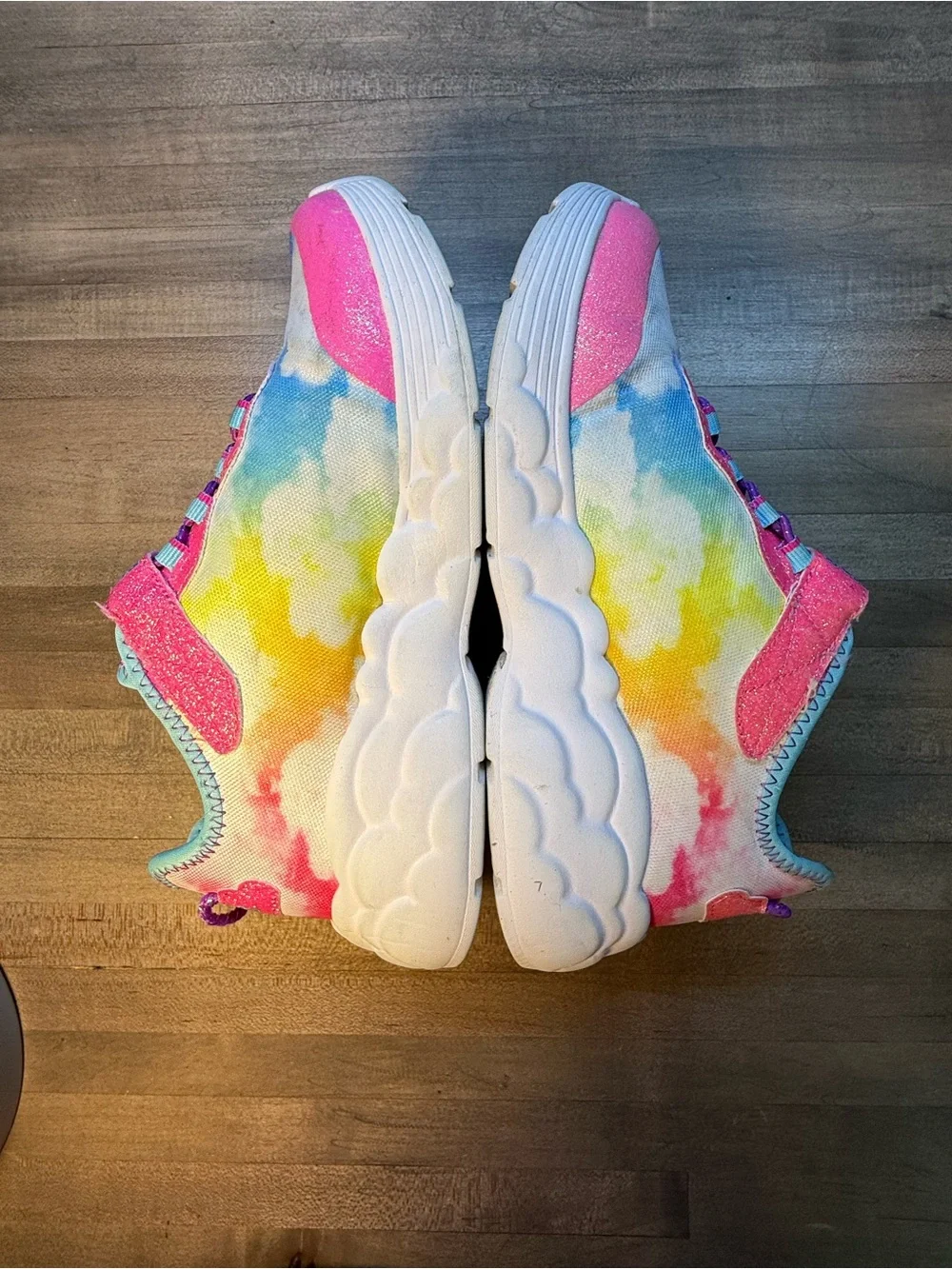 Skechers Rainbow Racer Girls Sneakers Size 2 Air-Cooled Memory Foam (Sh2/cp)